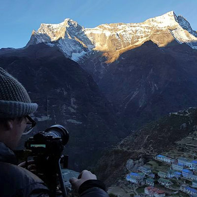 Sunrise over Namche..........certainly worth the cold start to the day!